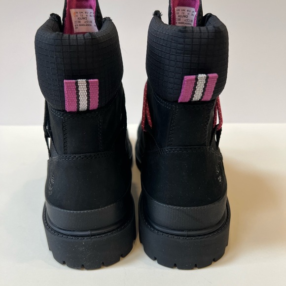 NWOT Timberland Black Leather Boots with Pink and Black Lace Options Included - Picture 9 of 15